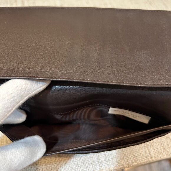 Bottega Venetta Intrecciato Lambskin Double Wallet in Brown - Picture 6 of 12